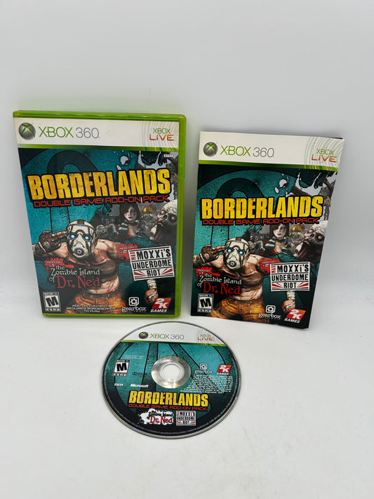 PiXEL-RETRO.COM : MICROSOFT XBOX 360 COMPLETE CIB BOX MANUAL GAME NTSC BORDERLANDS DOUBLE GAME ADD-ON CONTENT PACK