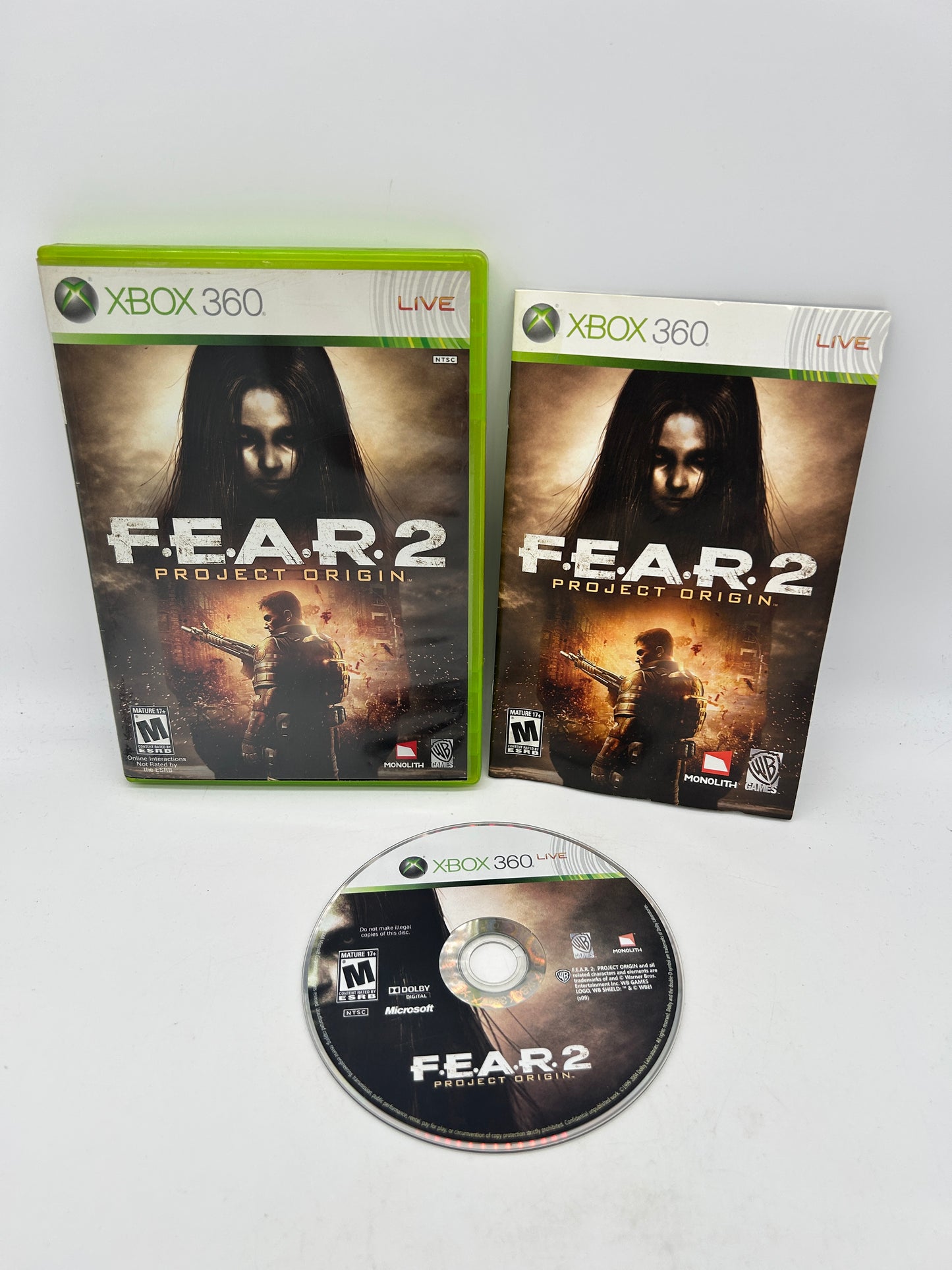 PiXEL-RETRO.COM : MICROSOFT XBOX 360 COMPLETE CIB BOX MANUAL GAME NTSC FEAR F.E.A.R 2 PROJECT ORIGIN