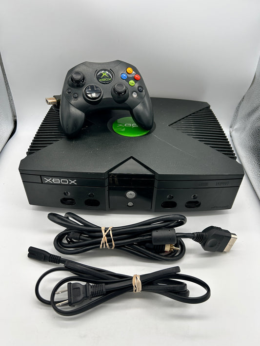 PiXEL-RETRO.COM : MICROSOFT XBOX ORIGINAL SYSTEM CONSOLE, CONTROLLER, POWER SUPPLY, RCA CABLE NTSC