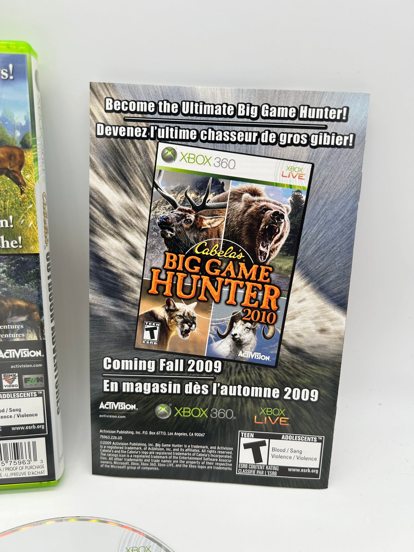 MiCROSOFT XBOX 360 | CABELAS OUTDOOR ADVENTURES 2010