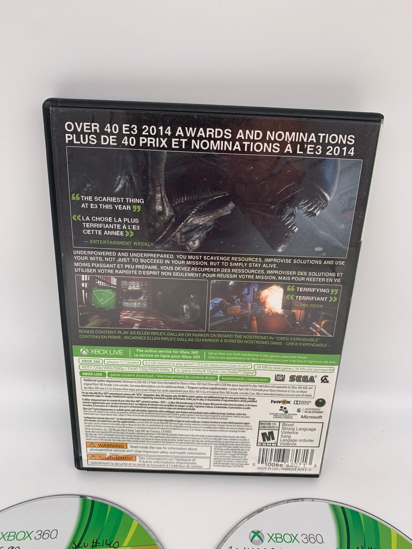 Microsoft XBOX 360 | ALiEN INSULATION | NOSTROMO EDiTiON