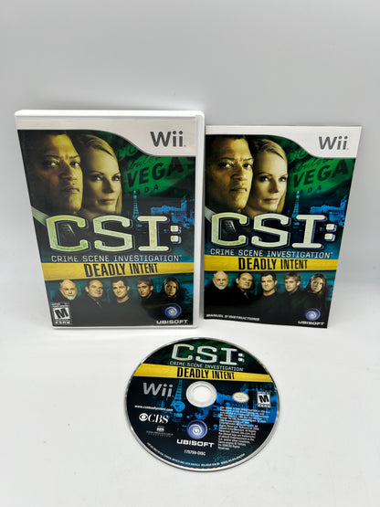 PiXEL-RETRO.COM : NINTENDO WII COMPLET CIB BOX MANUAL GAME NTSC CSI CRIME SCENE INVESTIGATION DEADLY INTENT