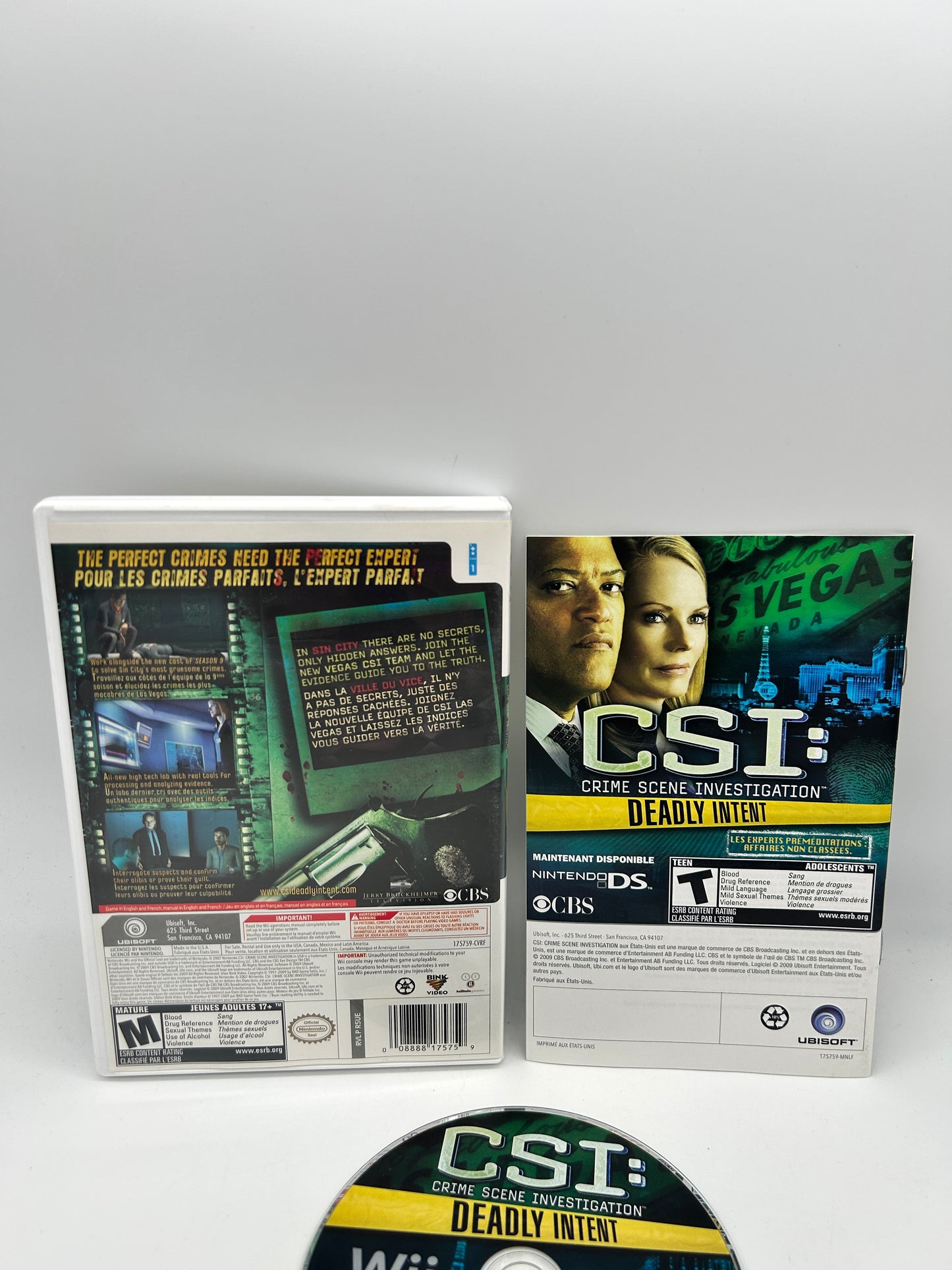 NiNTENDO Wii | CSi CRiME SCENE iNVESTiGATiON DEADLY iNTENT