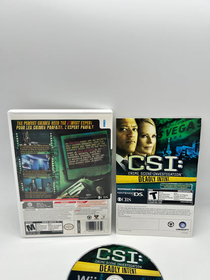 NiNTENDO Wii | CSi CRiME SCENE iNVESTiGATiON DEADLY iNTENT