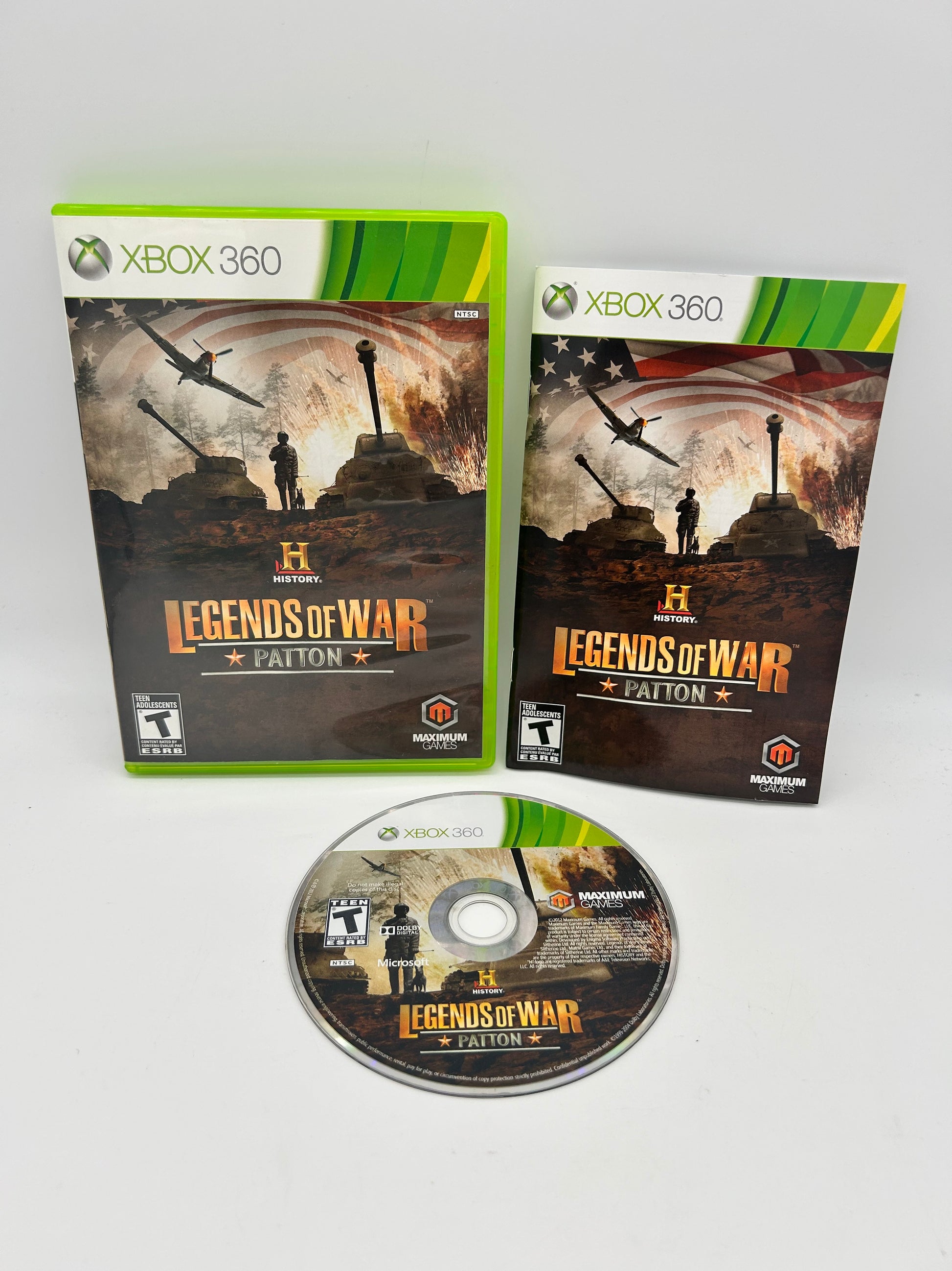 PiXEL-RETRO.COM : MICROSOFT XBOX 360 COMPLETE CIB BOX MANUAL GAME NTSC HISTORY LEGENDS OF WAR PATTON