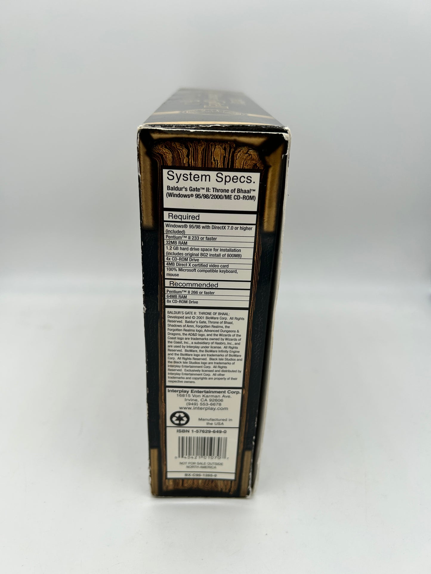 PC ORDiNATEUR | BALDERS GATE II THRONE OF BHAAL | BiG BOX