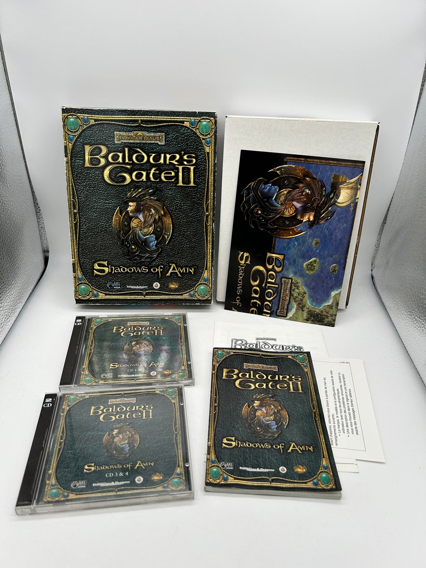PiXEL-RETRO.COM : COMPUTER (PC) COMPLETE CIB BOX MANUAL GAME NTSC BALDUR'S GATE II SHADOW OF AMN BIG BOX
