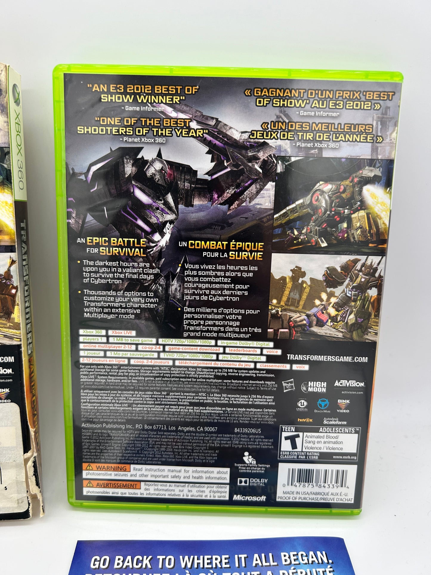 MiCROSOFT XBOX 360 | TRANSFORMERS FALL OF CYBERTRON