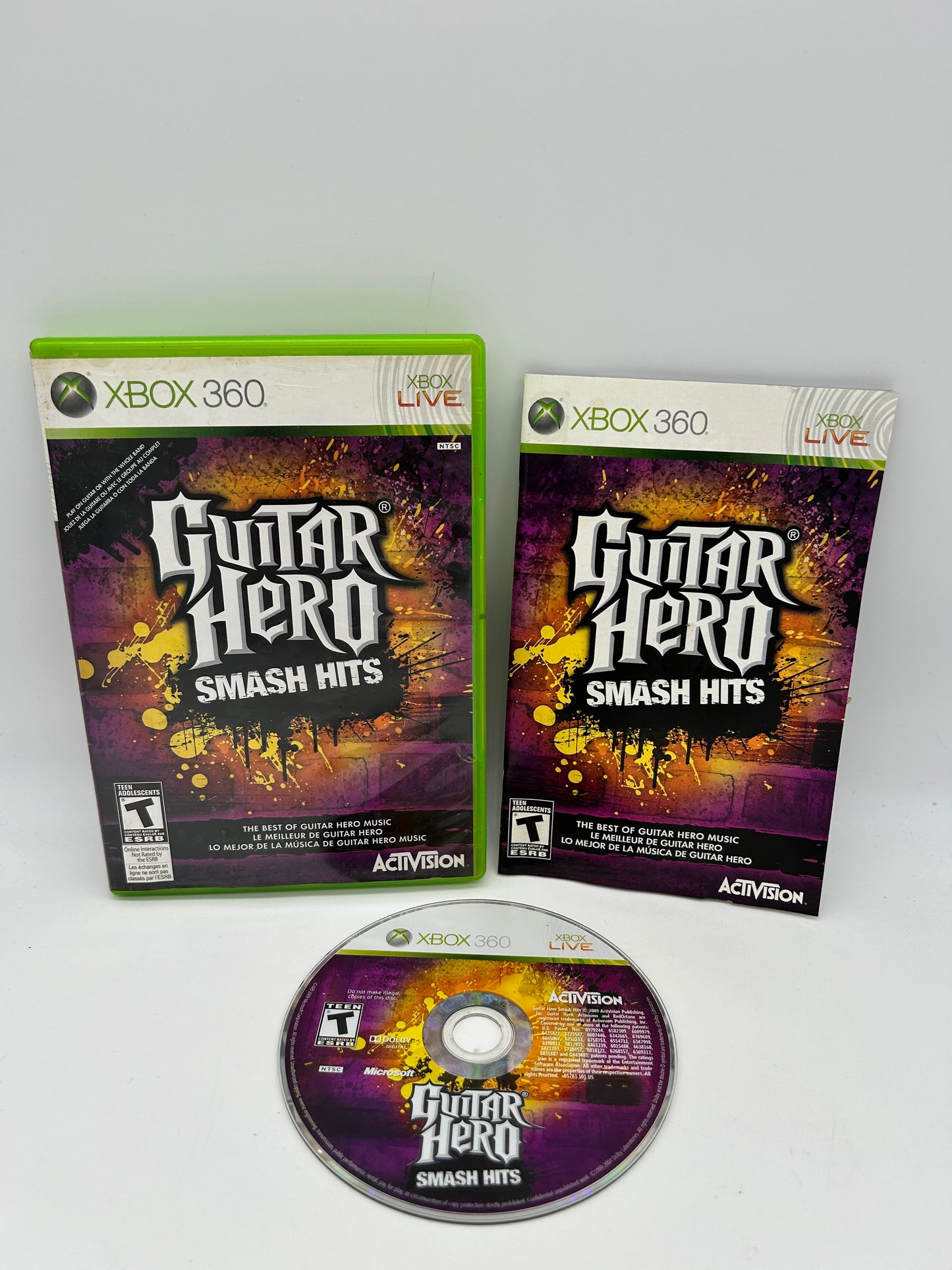 PiXEL-RETRO.COM : MICROSOFT XBOX 360 COMPLETE CIB BOX MANUAL GAME NTSC GUITAR HERO SMASH HITS