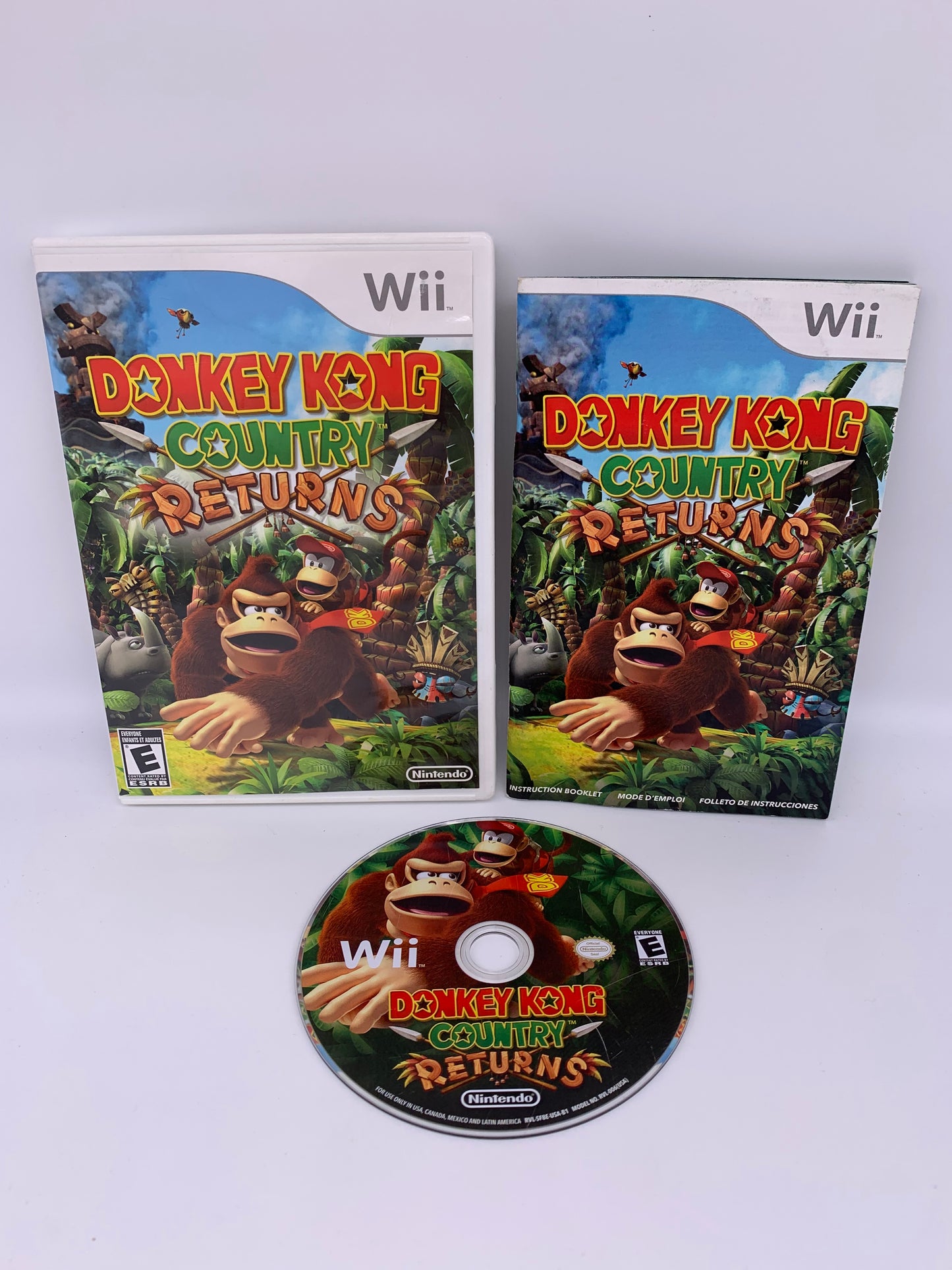 PiXEL-RETRO.COM : NINTENDO WII COMPLET CIB BOX MANUAL GAME NTSC DONKEY KONG COUNTRY RETURNS