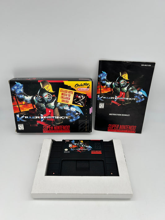 PiXEL-RETRO.COM : SUPER NINTENDO NES (SNES) COMPLETE CIB BOX MANUAL POSTER MAP GAME NTSC KILLER INSTINCT