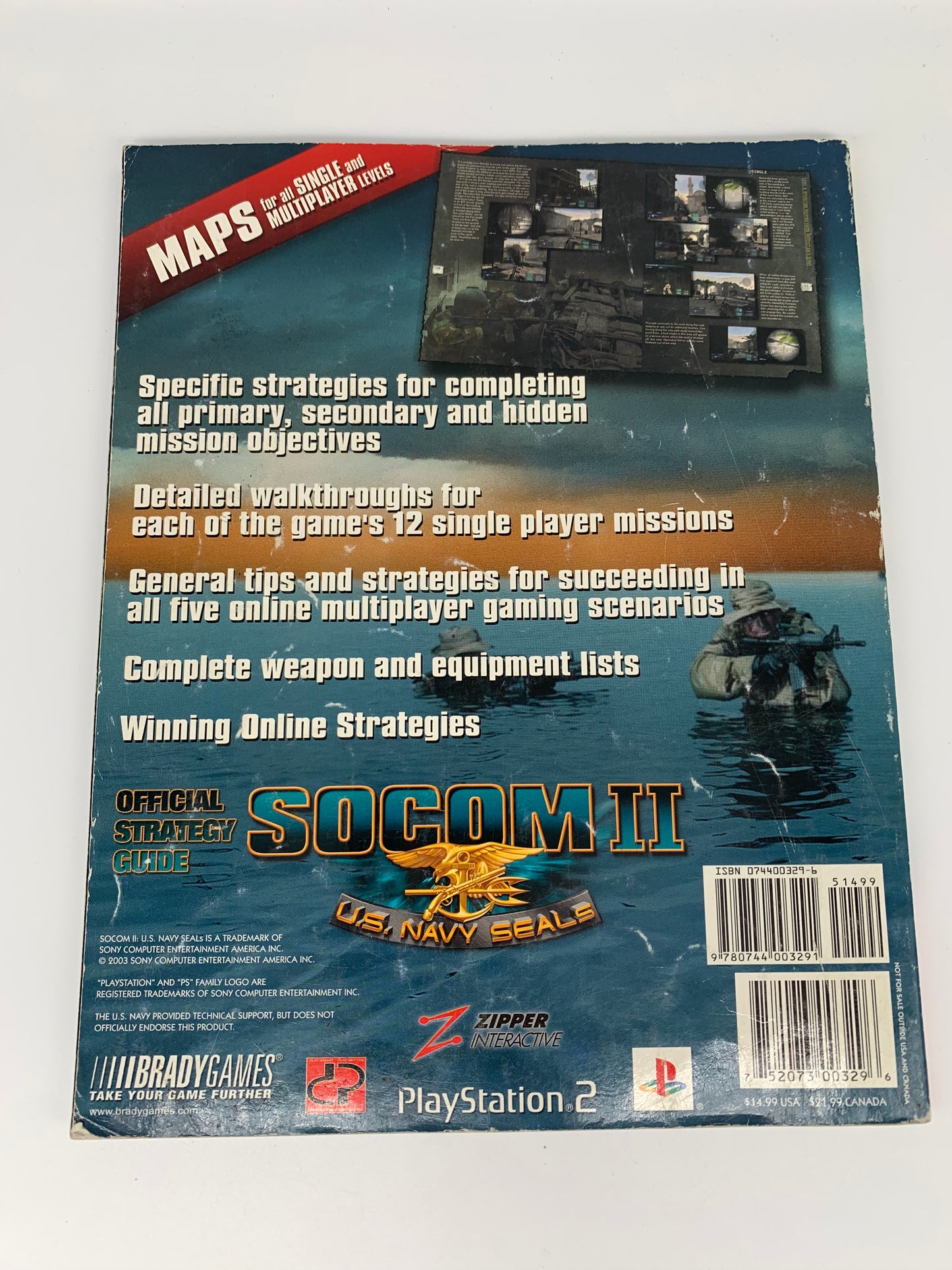 SOCOM II US NAVY SEALS STRATEGY GUiDE BRADYGAMES