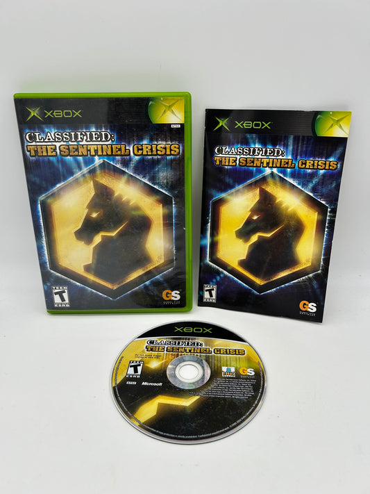 PiXEL-RETRO.COM : MICROSOFT XBOX COMPLETE CIB BOX MANUAL GAME NTSC CLASSIFIED THE SENTINEL CRISIS