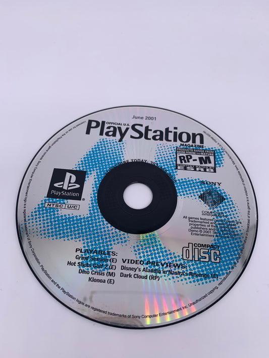 PiXEL-RETRO.COM : SONY PLAYSTATION 1 (PS1) COMPLET CIB BOX MANUAL GAME NTSC OFFiCiAL US PLAYSTATiON MAGAZiNE JUNE 2001 | DEMO DiSC