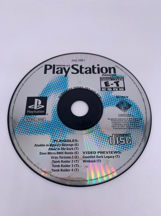 PiXEL-RETRO.COM : SONY PLAYSTATION 1 (PS1) COMPLET CIB BOX MANUAL GAME NTSC OFFiCiAL US PLAYSTATiON MAGAZiNE JULY 2001 | DEMO DiSC
