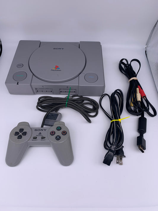 PiXEL-RETRO.COM : SONY PLAYSTATION 1 ORIGINAL GRAY VERSION, CONTROLLER, POWER SUPPLY, RCA CABLE NTSC