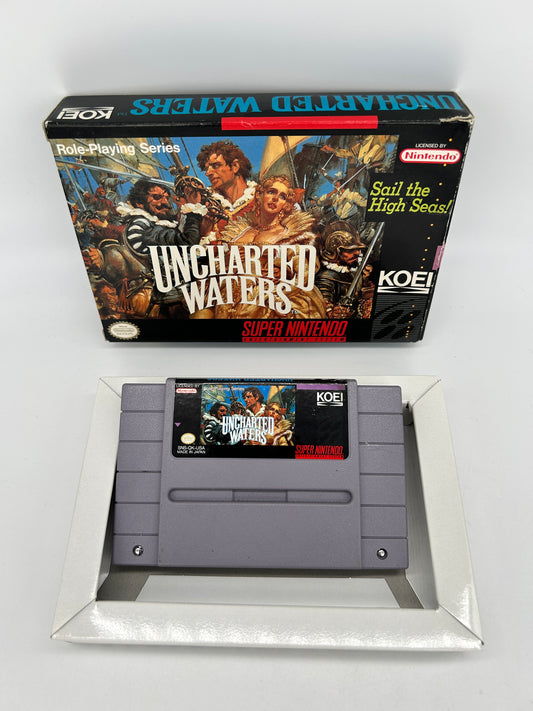 PiXEL-RETRO.COM : SUPER NINTENDO NES (SNES) COMPLETE CIB BOX MANUAL POSTER MAP GAME NTSC UNCHARTED WATERS