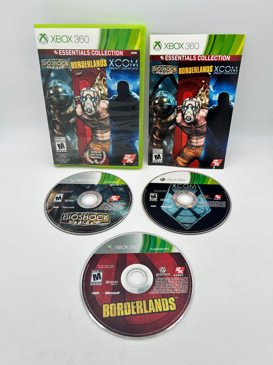 PiXEL-RETRO.COM : MICROSOFT XBOX 360 COMPLETE CIB BOX MANUAL GAME NTSC 2K ESSENTIALS COLLECTION BIOSHOCK BORDERLANDS X-COM