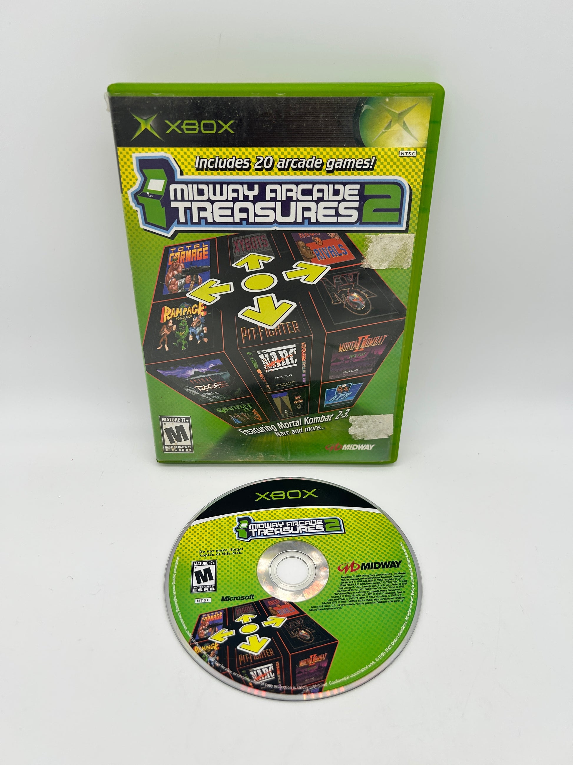 PiXEL-RETRO.COM : MICROSOFT XBOX COMPLETE CIB BOX MANUAL GAME NTSC MIDWAY ARCADE TREASURES 2