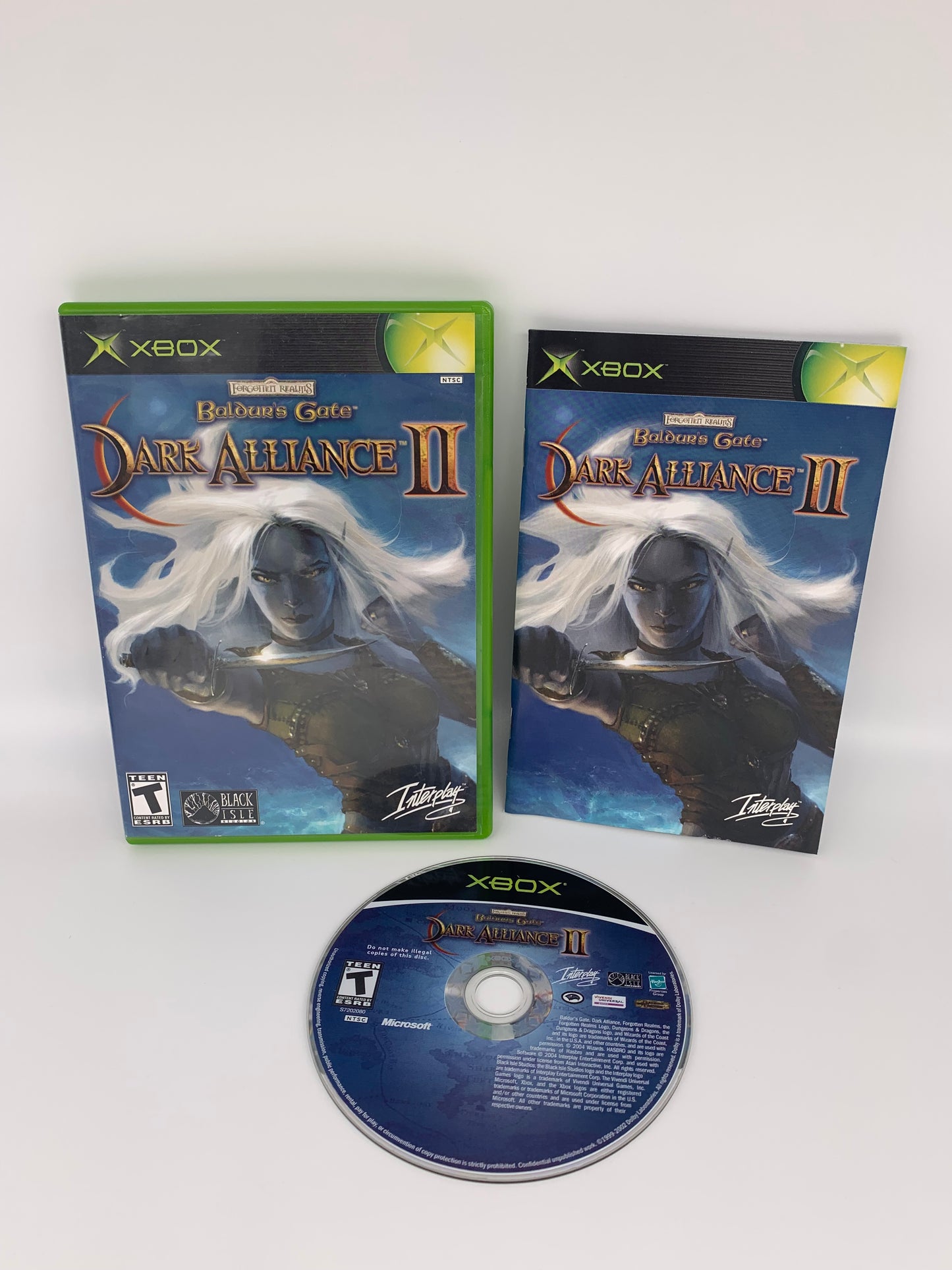 PiXEL-RETRO.COM : MICROSOFT XBOX COMPLETE CIB BOX MANUAL GAME NTSC BALDUR'S GATE DARK ALLIANCE II