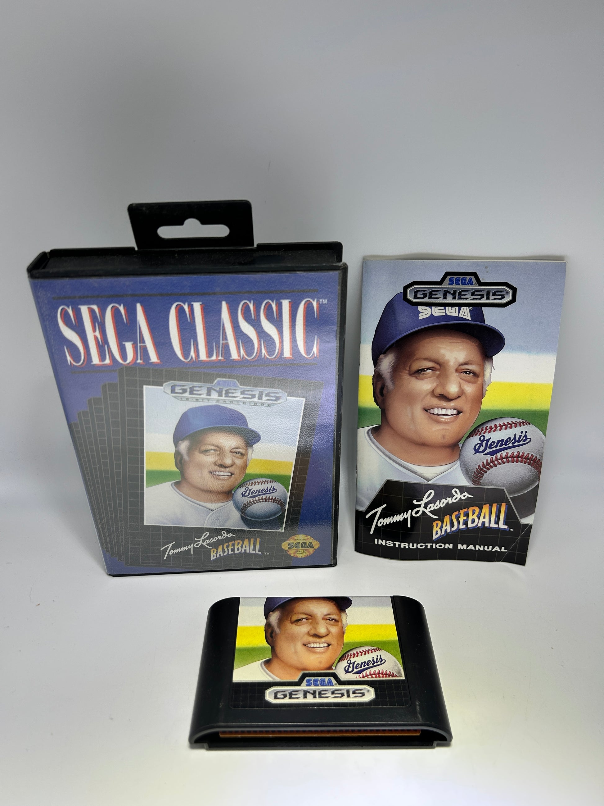 PiXEL-RETRO.COM : SEGA GENESIS (MEGA DRIVE) COMPLETE (CIB) GAME BOX INSTRUCTION MANUAL NTSC TOMMY LASORDA BASEBALL