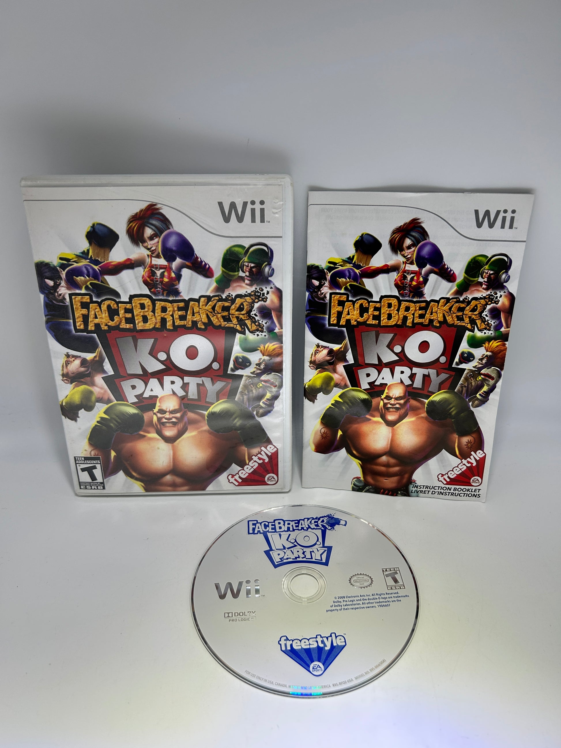 PiXEL-RETRO.COM : NINTENDO WII COMPLET CIB BOX MANUAL GAME NTSC FACEBREAKER K.O. PARTY