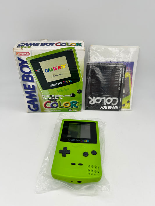 PiXEL-RETRO.COM : NINTENDO GAME BOY COLOR KIWI GREEN LIME CGB-001 complete CIB