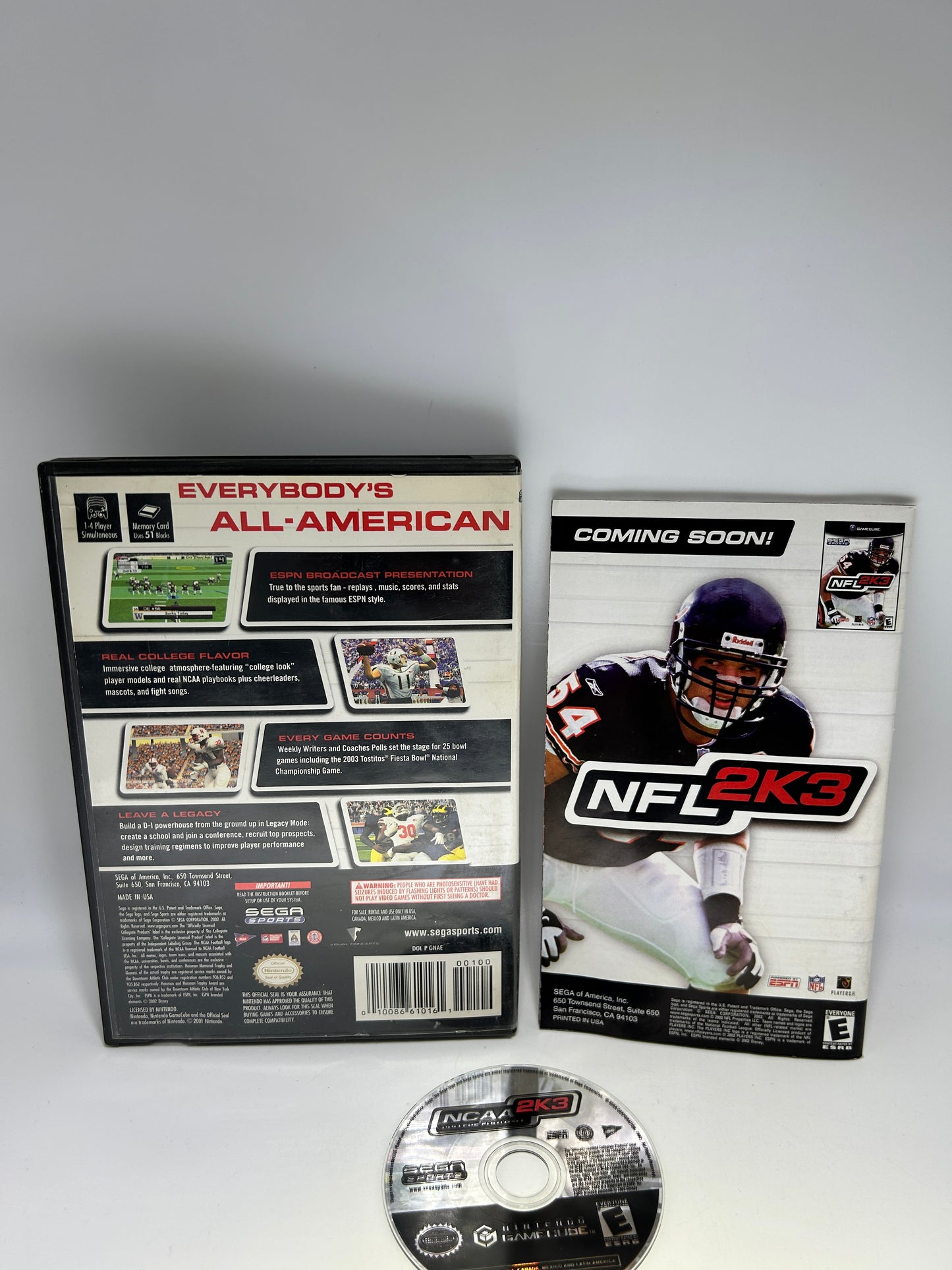 NiNTENDO GAMECUBE [NGC] | NCAA COLLEGE FOOTBALL 2K3