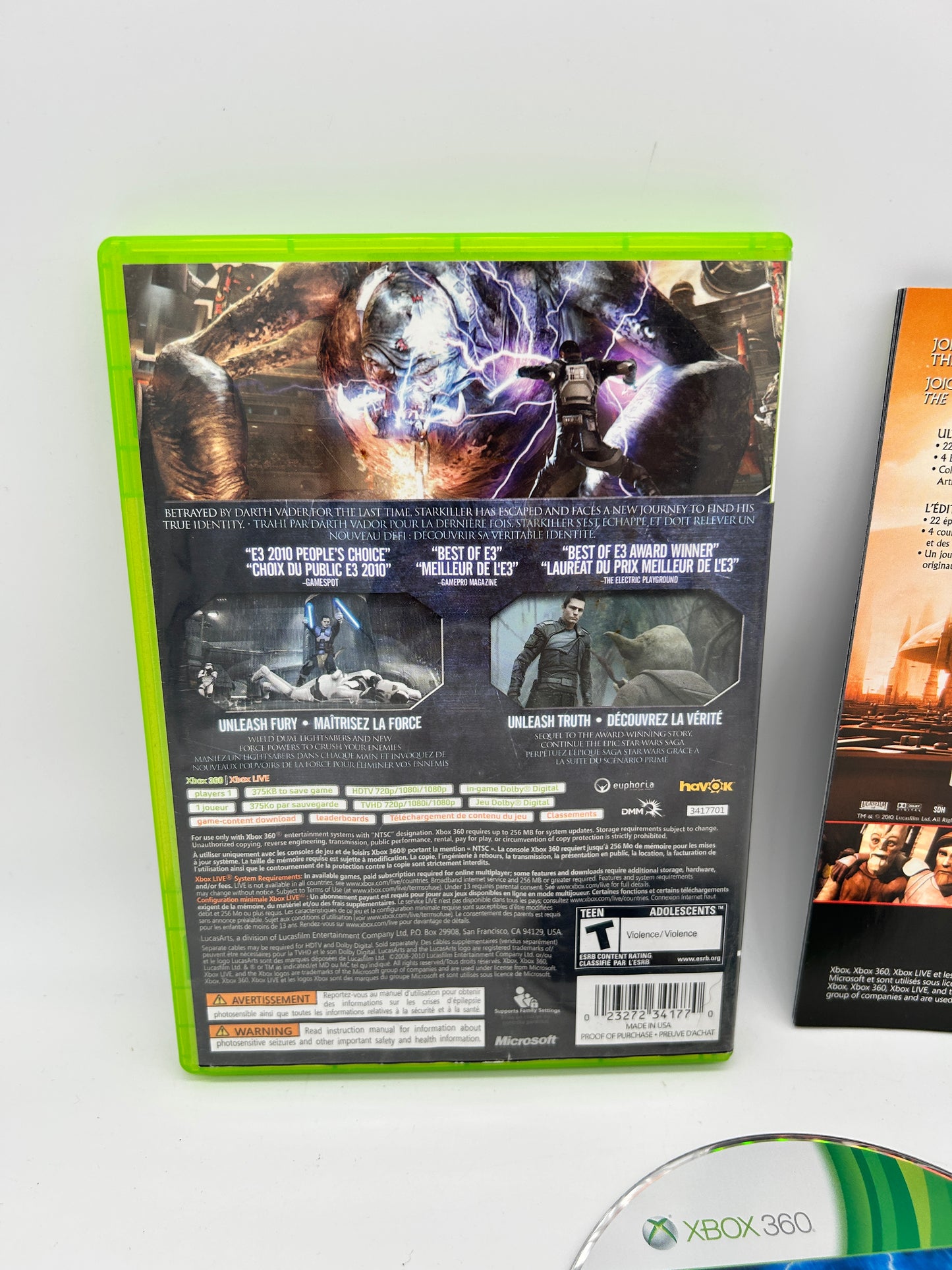 MiCROSOFT XBOX 360 | STAR WARS THE FORCE UNLEASHED II
