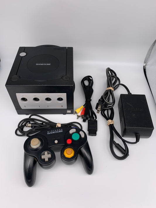 PiXEL-RETRO.COM : NINTENDO GAMECUBE ORIGINAL BLACK VERSION, CONTROLLER, POWER SUPPLY, RCA CABLE NTSC