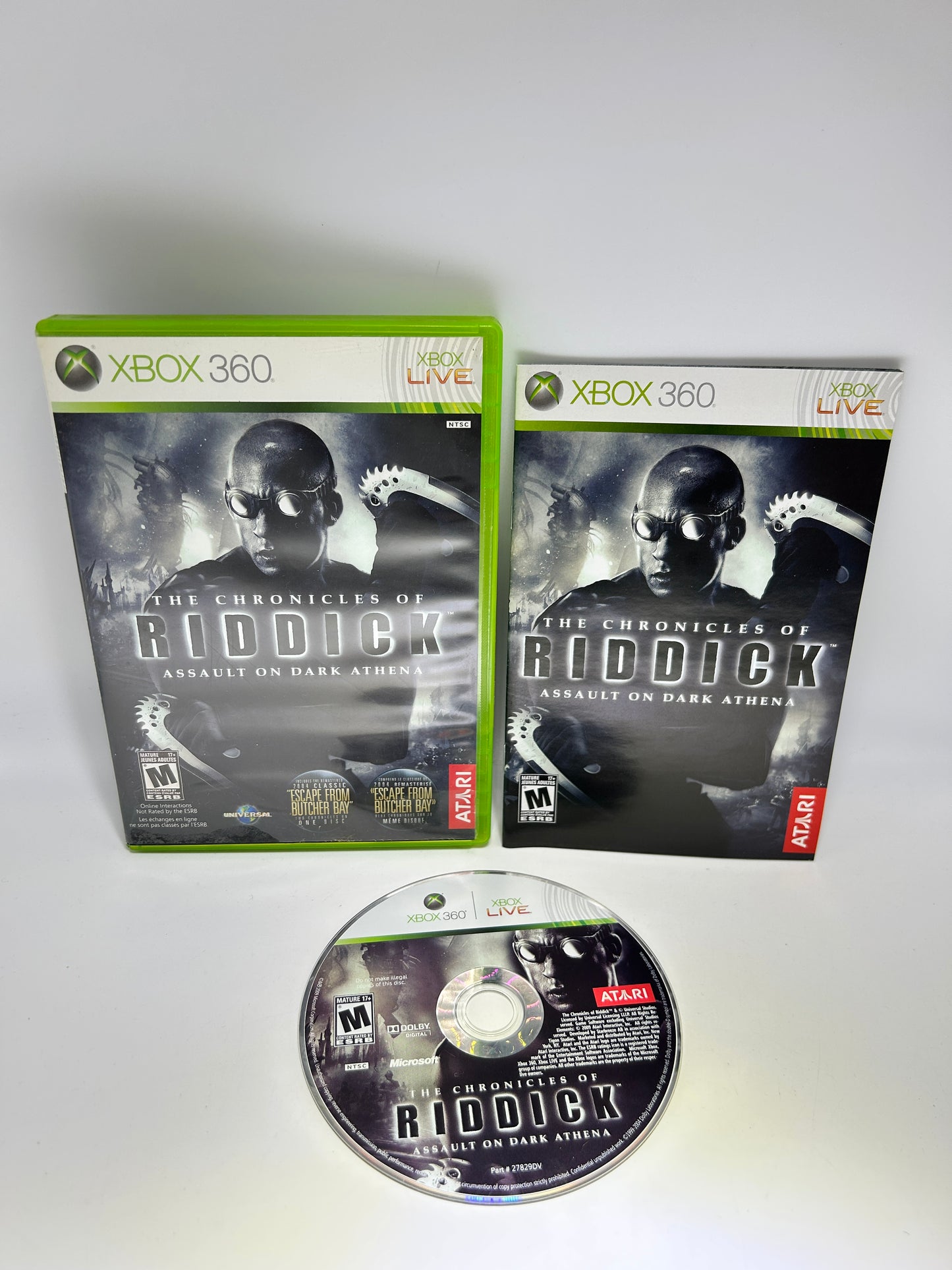PiXEL-RETRO.COM : MICROSOFT XBOX 360 COMPLETE CIB BOX MANUAL GAME NTSC THE CHRONICLES OF RIDDICK ASSAULT ON DARK ATHENA