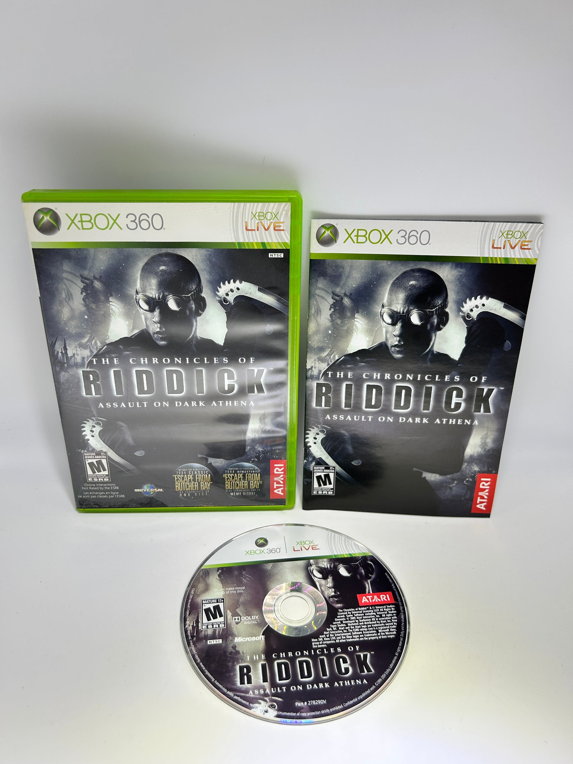 PiXEL-RETRO.COM : MICROSOFT XBOX 360 COMPLETE CIB BOX MANUAL GAME NTSC THE CHRONICLES OF RIDDICK ASSAULT ON DARK ATHENA
