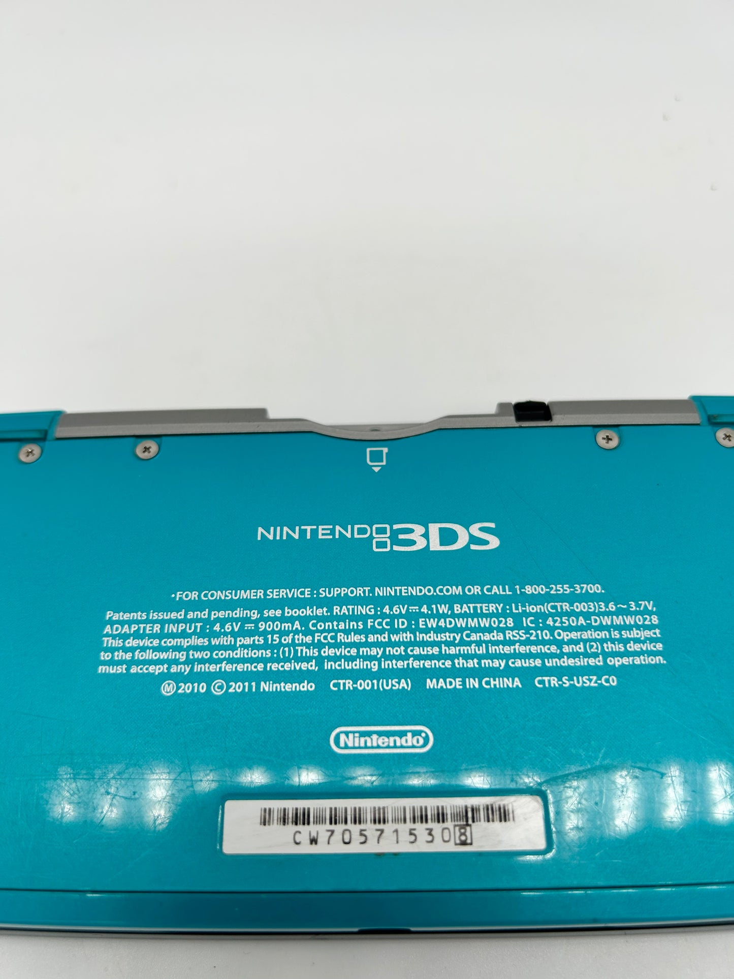 NiNTENDO 3DS CONSOLE | MODEL BLEUE AQUA BLUE CTR-001(USA)