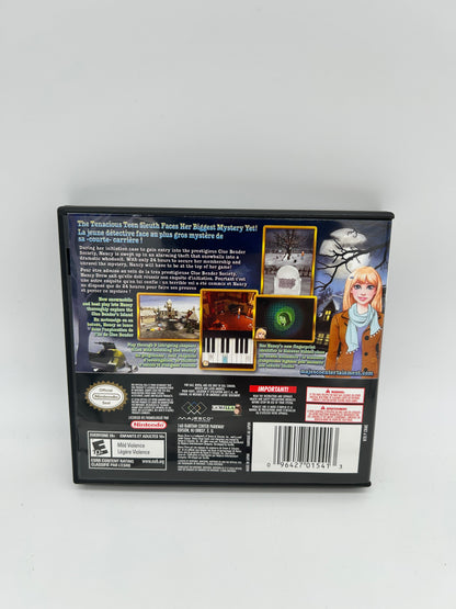 NiNTENDO DS | NANCY DREW THE MYSTERY OF THE CLUE BENDER SOCiETY