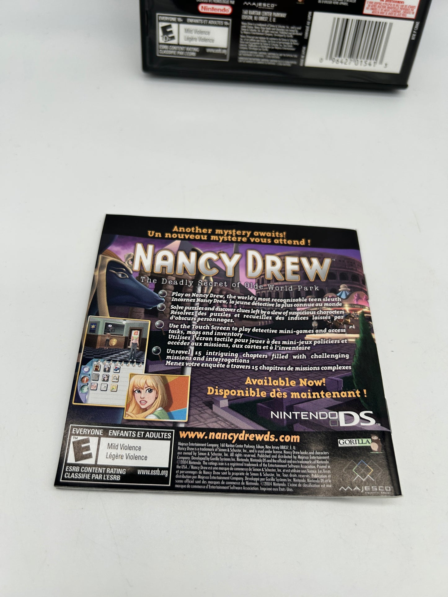 NiNTENDO DS | NANCY DREW THE MYSTERY OF THE CLUE BENDER SOCiETY