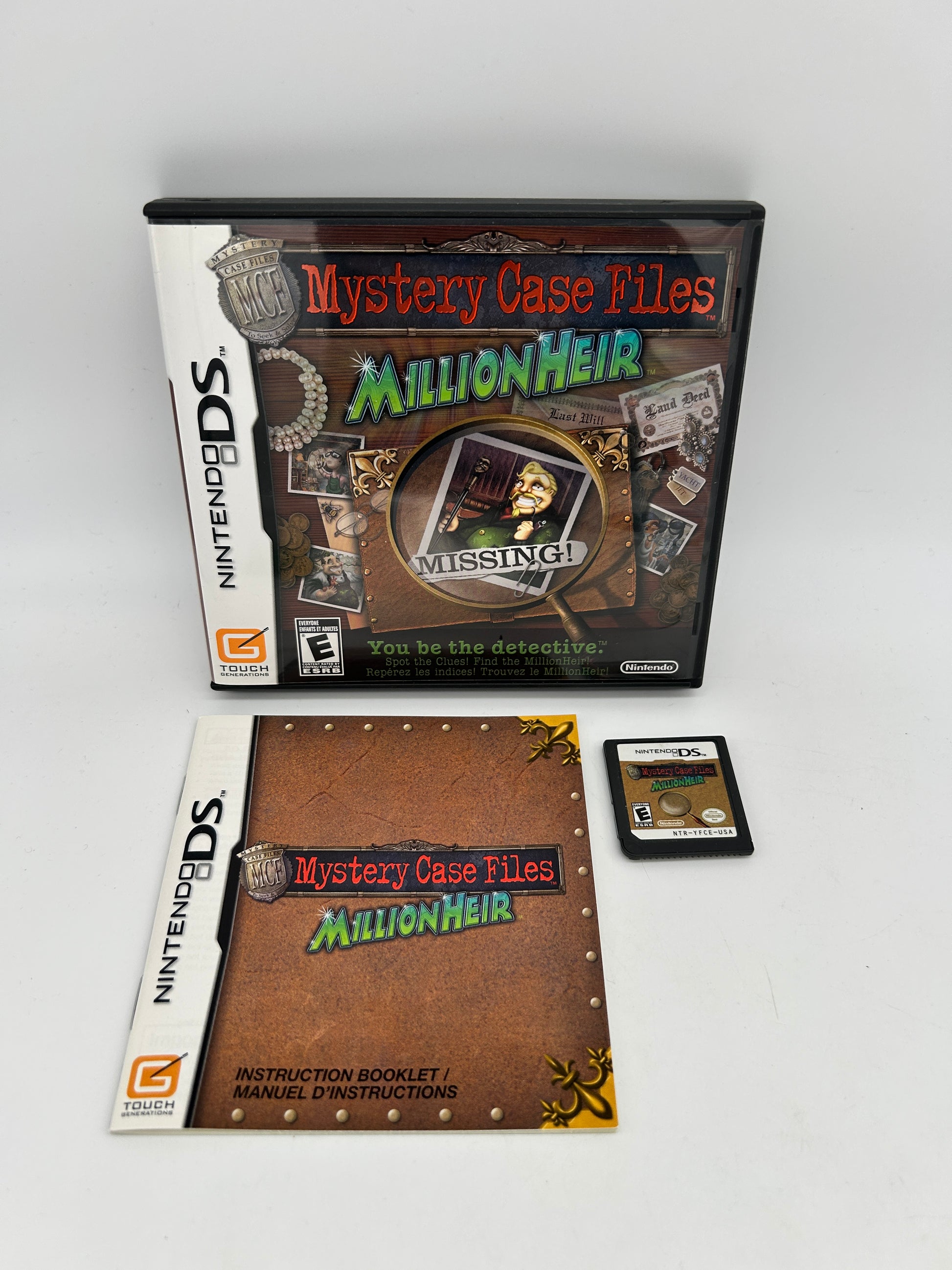 PiXEL-RETRO.COM : NINTENDO DS (DS) COMPLETE CIB BOX MANUAL GAME NTSC MYSTERY CASE FILES MILLIONHEIR