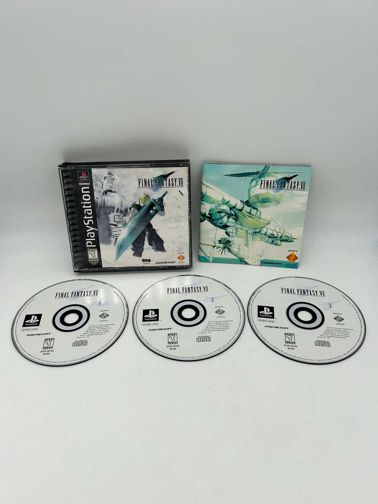 PiXEL-RETRO.COM : SONY PLAYSTATION (PS1) COMPLETE CIB BOX MANUAL GAME NTSC FINAL FANTASY VII MISPRINT MASTERPIECE MISSPELLED