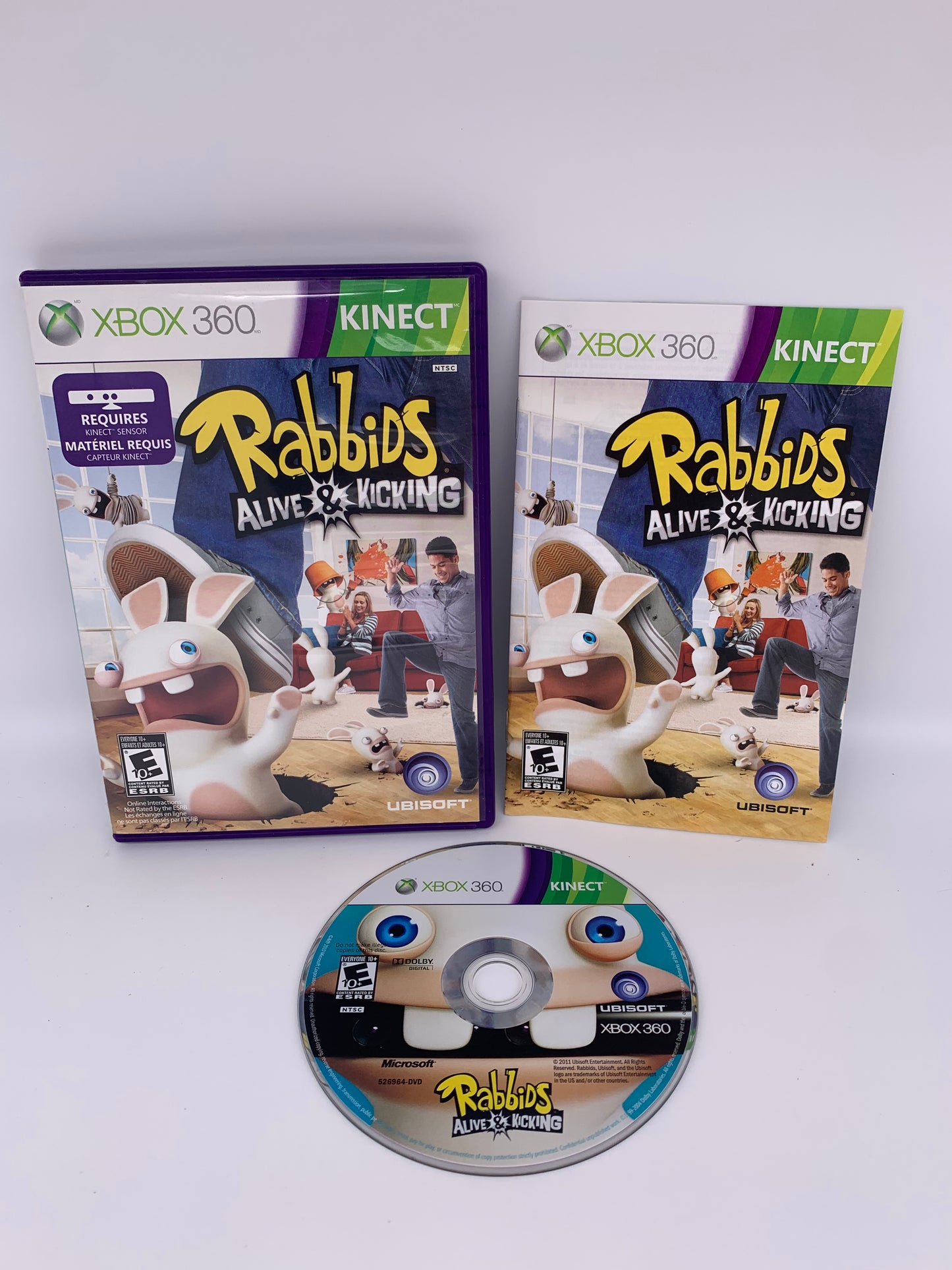 PiXEL-RETRO.COM : MICROSOFT XBOX 360 COMPLETE CIB BOX MANUAL GAME NTSC KINECT RABBIDS ALIVE & KICKING