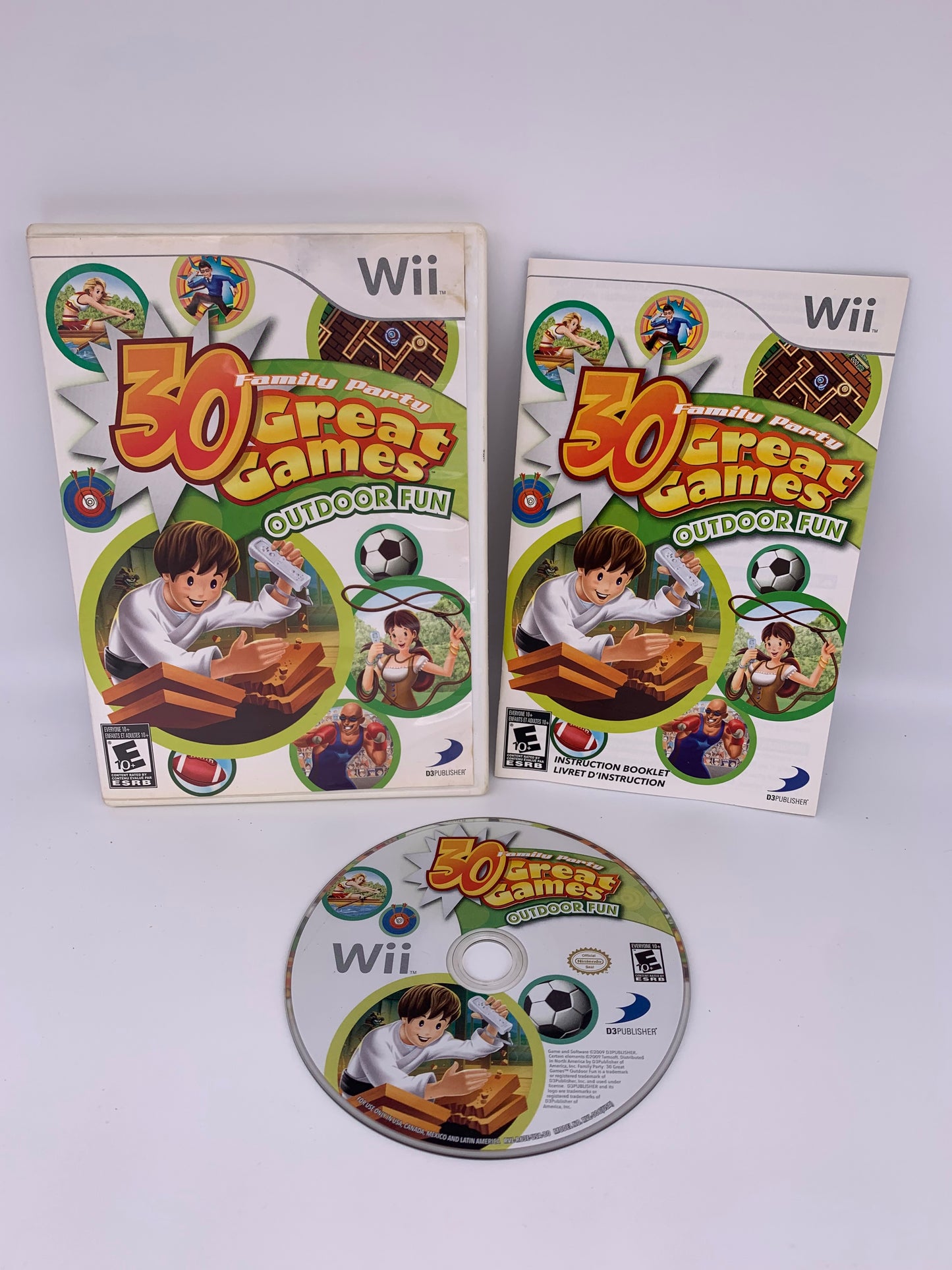 PiXEL-RETRO.COM : NINTENDO WII COMPLET CIB BOX MANUAL GAME NTSC FAMILY PARTY 30 GREAT GAMES OUTDOOR FUN