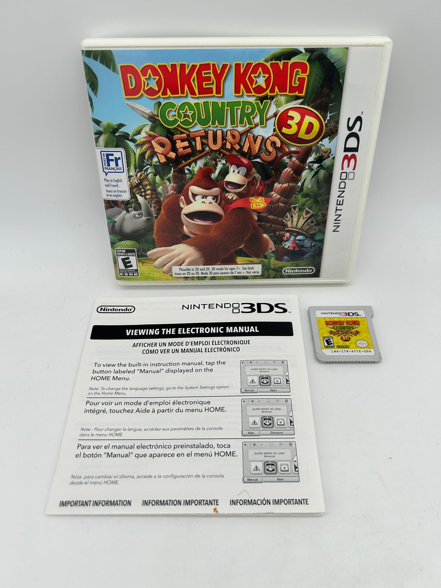 PiXEL-RETRO.COM : NINTENDO 3DS (3DS) COMPLET CIB BOX MANUAL GAME NTSC DONKEY KONG COUNTRY RETURNS 3D