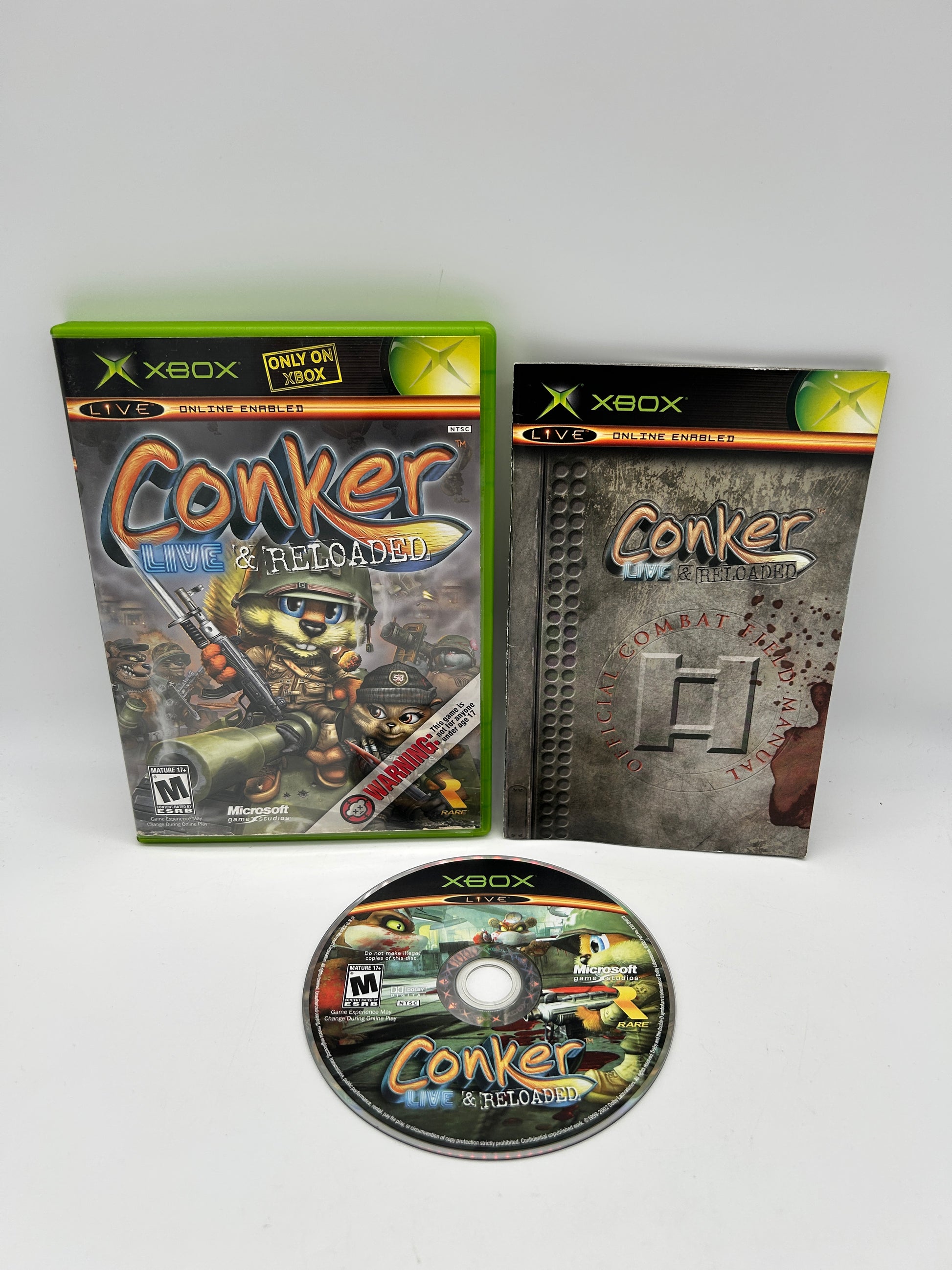 PiXEL-RETRO.COM : MICROSOFT XBOX COMPLETE CIB BOX MANUAL GAME NTSC CONKER LIVE & RELOADED