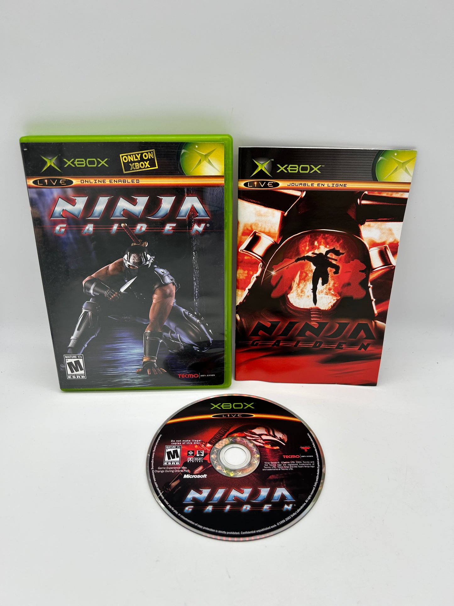 PiXEL-RETRO.COM : MICROSOFT XBOX COMPLETE CIB BOX MANUAL GAME NTSC NINJA GAIDEN
