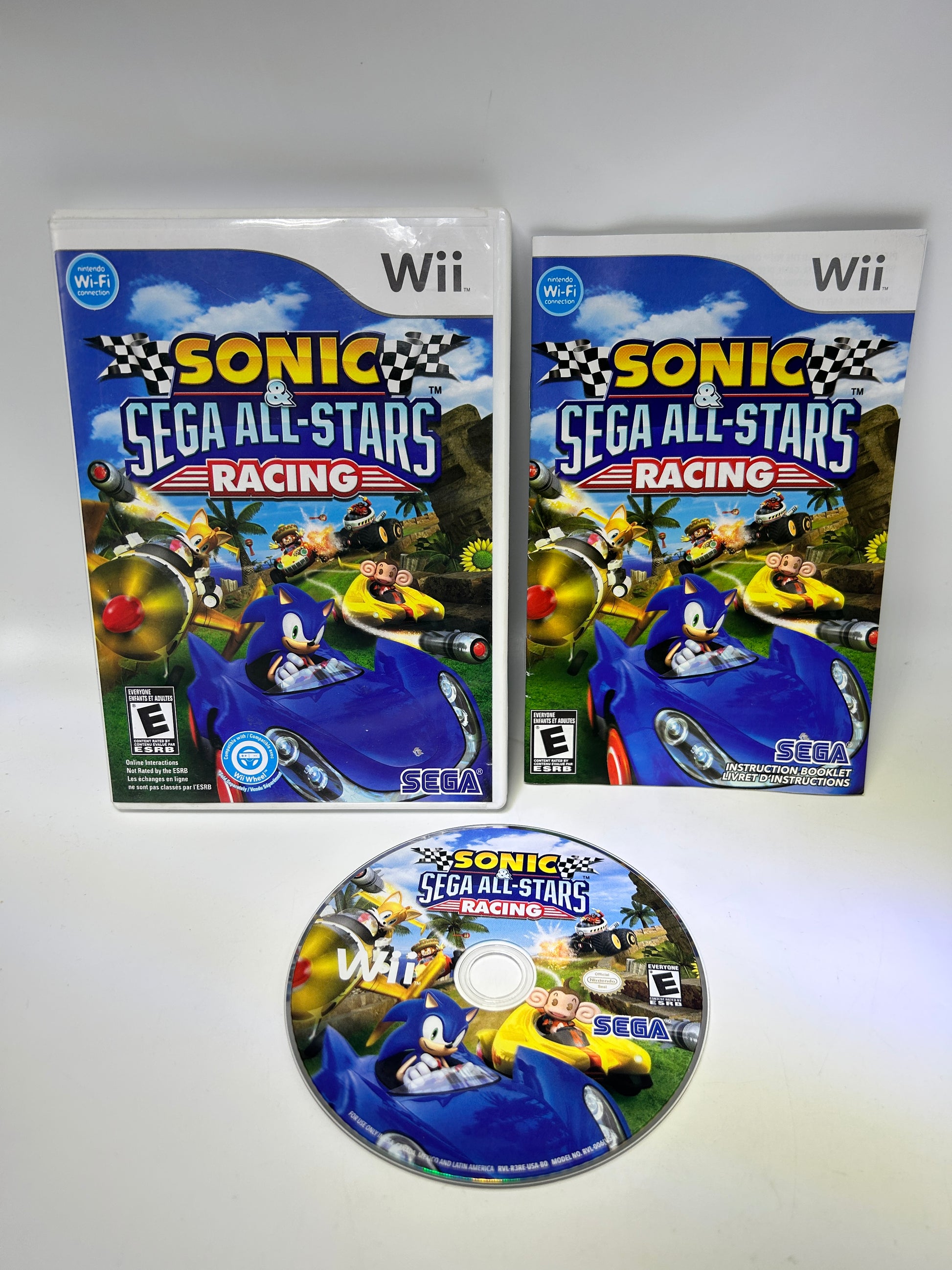 PiXEL-RETRO.COM : NINTENDO WII COMPLET CIB BOX MANUAL GAME NTSC SONIC & SEGA ALL-STARS RACING