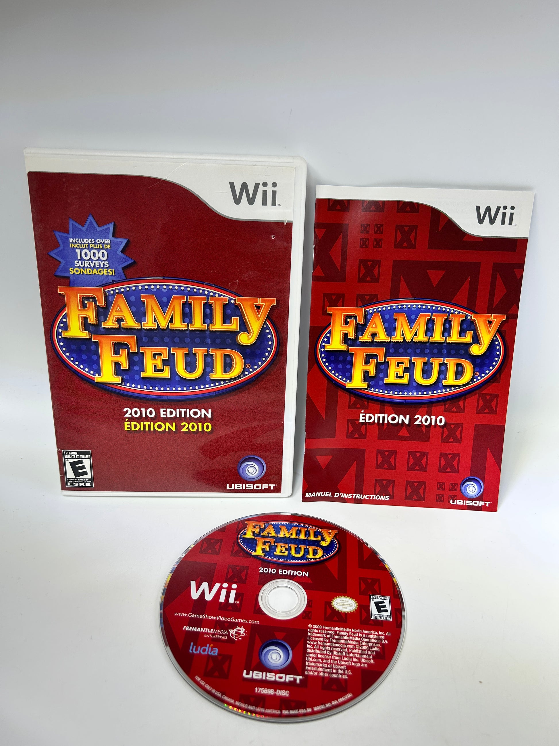 PiXEL-RETRO.COM : NINTENDO WII COMPLET CIB BOX MANUAL GAME NTSC FAMILY FEUD 2010 EDITION