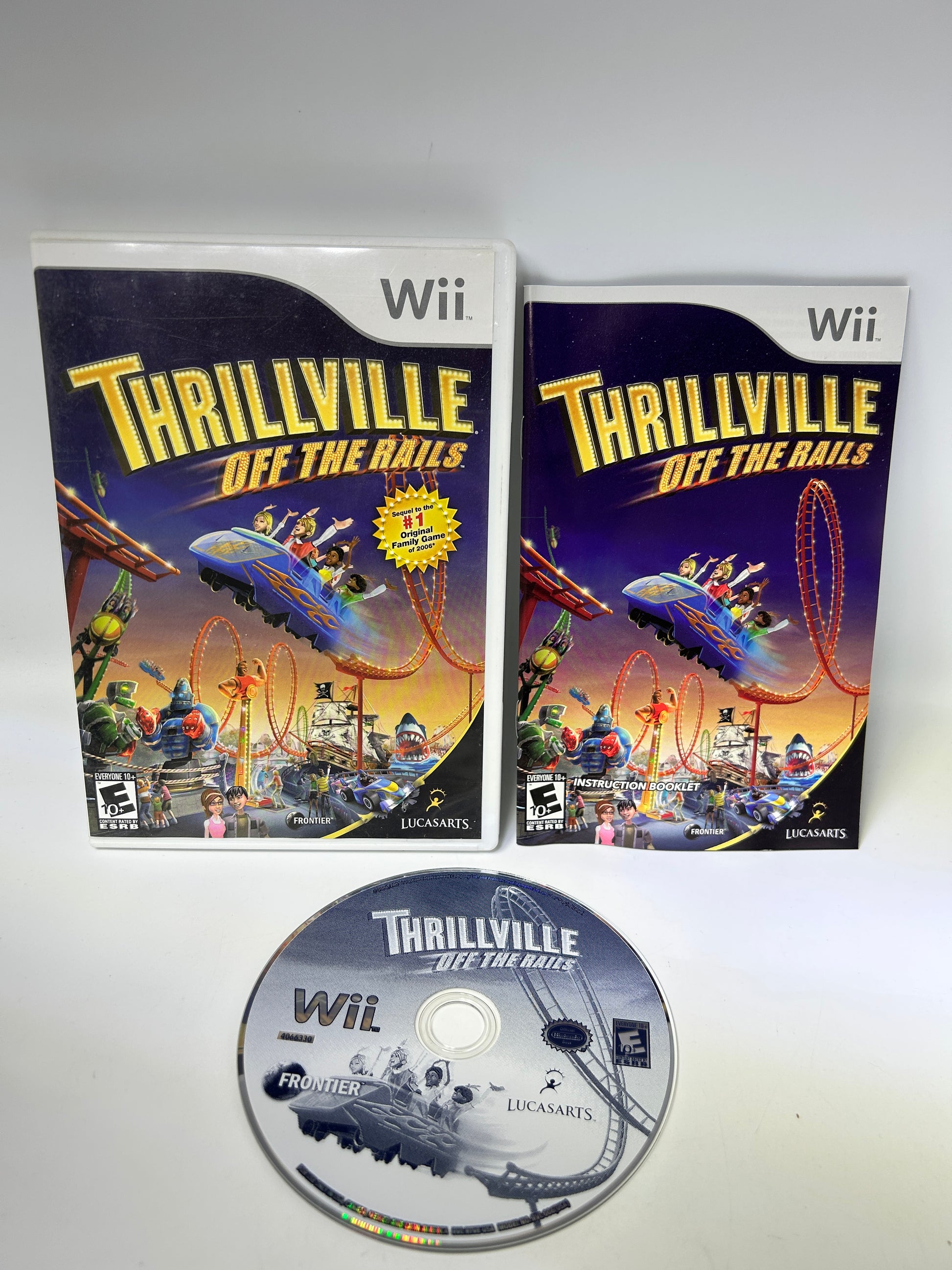 PiXEL-RETRO.COM : NINTENDO WII COMPLET CIB BOX MANUAL GAME NTSC THRILLVILLE OFF THE RAILS