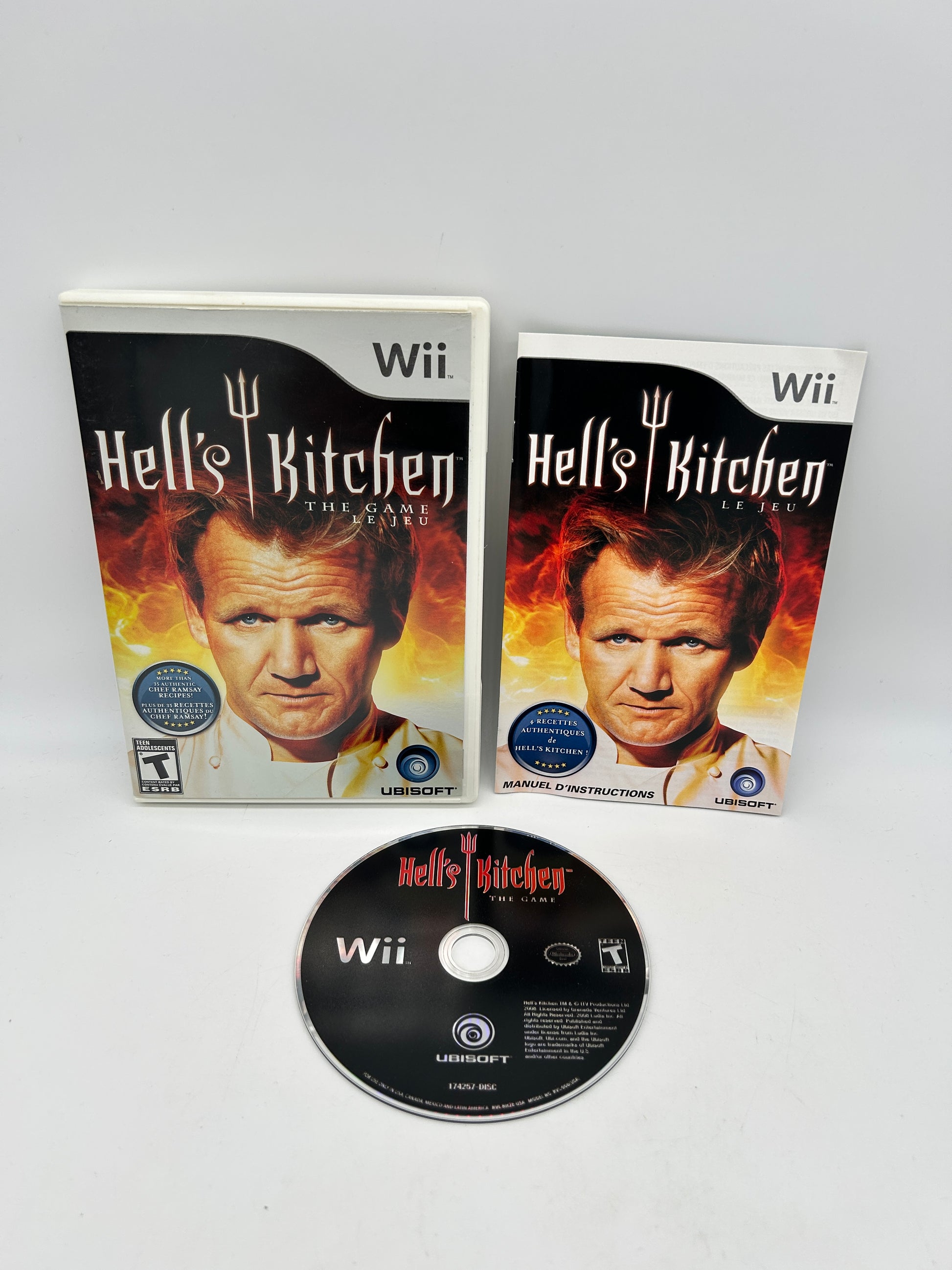 PiXEL-RETRO.COM : NINTENDO WII COMPLET CIB BOX MANUAL GAME NTSC HELL'S KITCHEN THE GAME