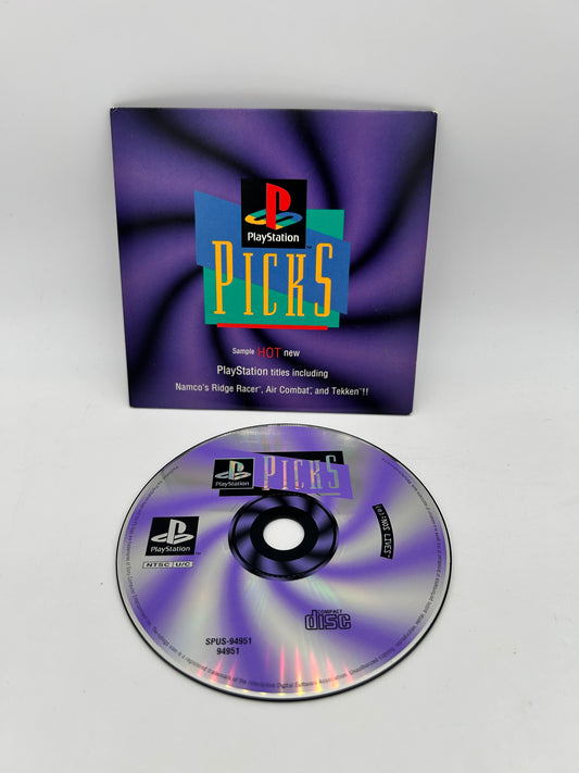 PiXEL-RETRO.COM : SONY PLAYSTATION 1 (PS1) COMPLET CIB BOX MANUAL GAME NTSC OFFiCiAL PICKS PURPLE SAMPLE DEMO DISC