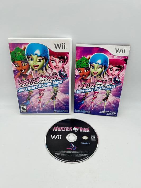 PiXEL-RETRO.COM : NINTENDO WII COMPLET CIB BOX MANUAL GAME NTSC MONSTER HIGH SKULTIMATE ROLLER MAZE