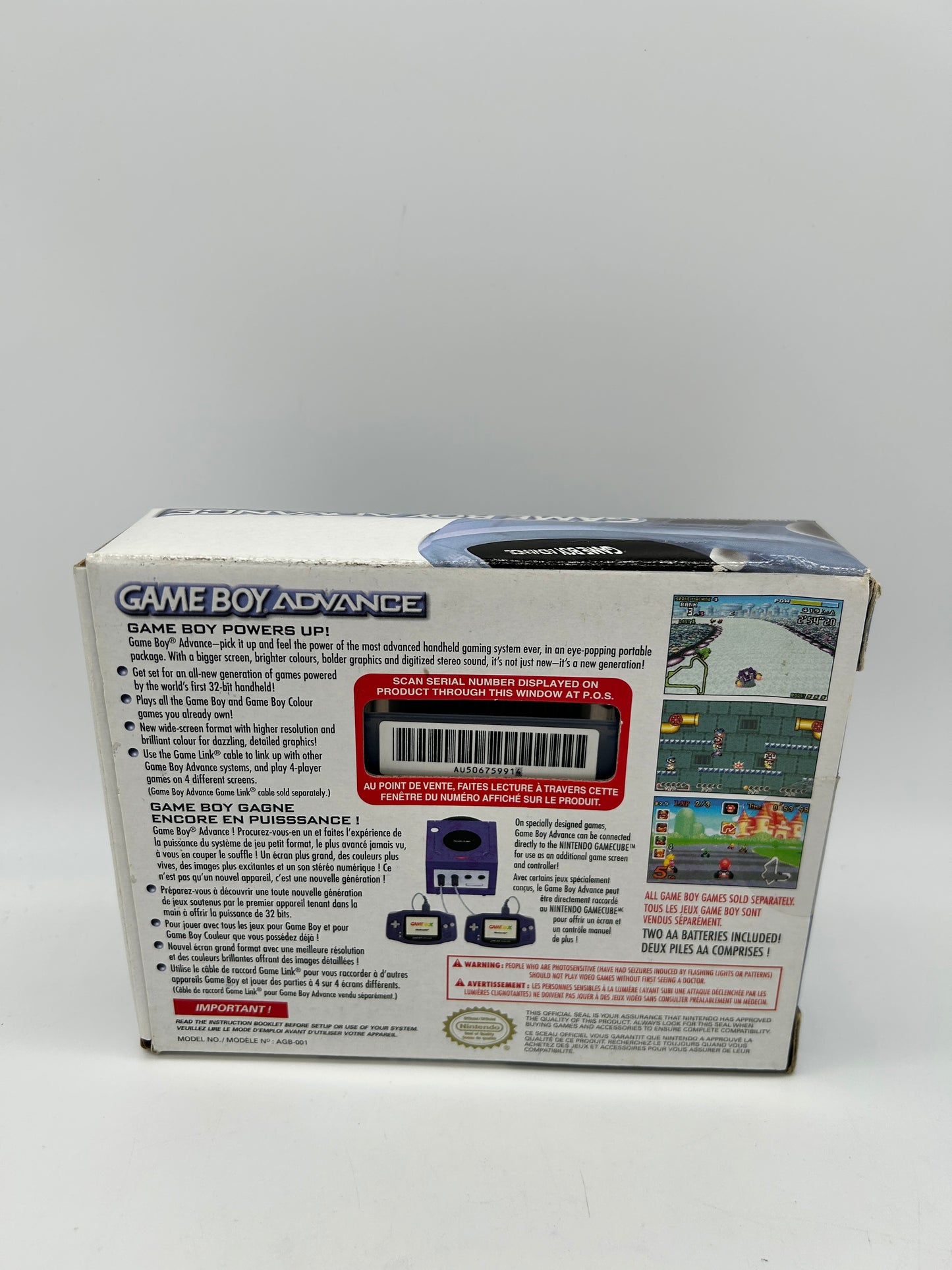 NiNTENDO GAME BOY ADVANCE [GBA] CONSOLE | MODEL TRANSPARENT CLEAR GLACiER | AGB-001