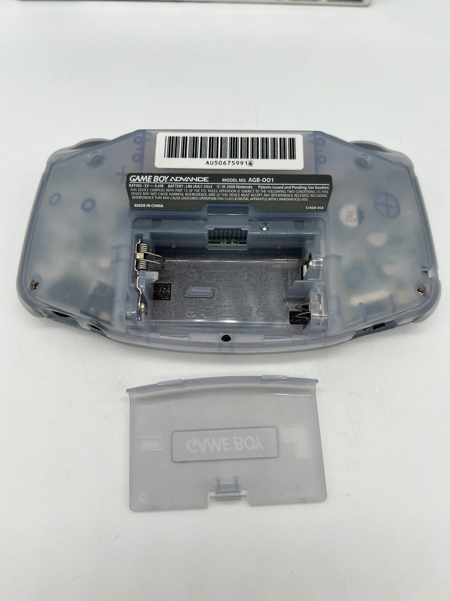 NiNTENDO GAME BOY ADVANCE [GBA] CONSOLE | MODEL TRANSPARENT CLEAR GLACiER | AGB-001